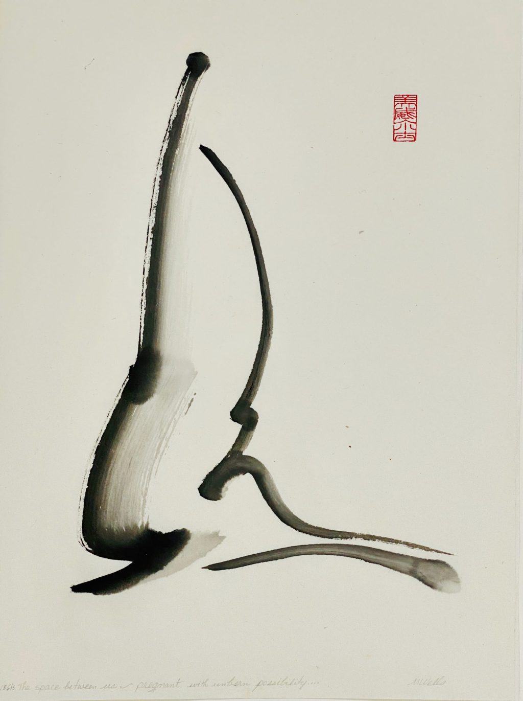 "Between Us" Abstract Sumi e by Marilyn Wells