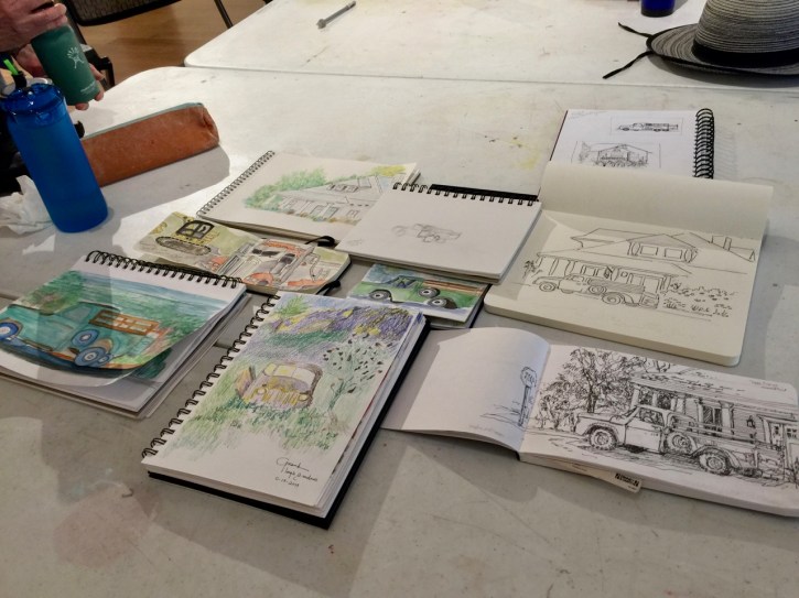Our Louisville Art Association Sket. Puches of the Old Pickup in front of 