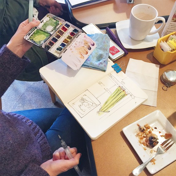 Sharing materials and media is always an added feature at my Denver Urban Sketching