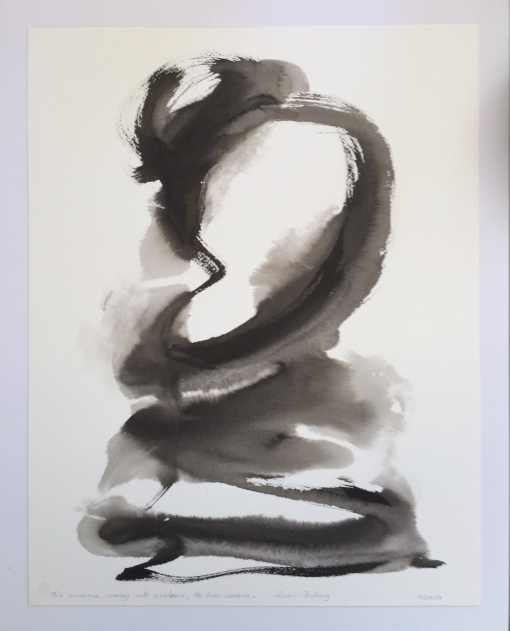 an abstract sumi e expression of chi in a poem by Rumi