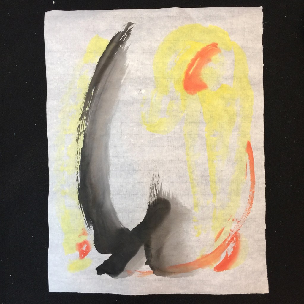 "Midwinter Spring" sumi-e unmounted by Marilyn Wells on rice paper