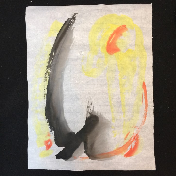 "Midwinter Spring" sumi-e unmounted by Marilyn Wells on rice paper
